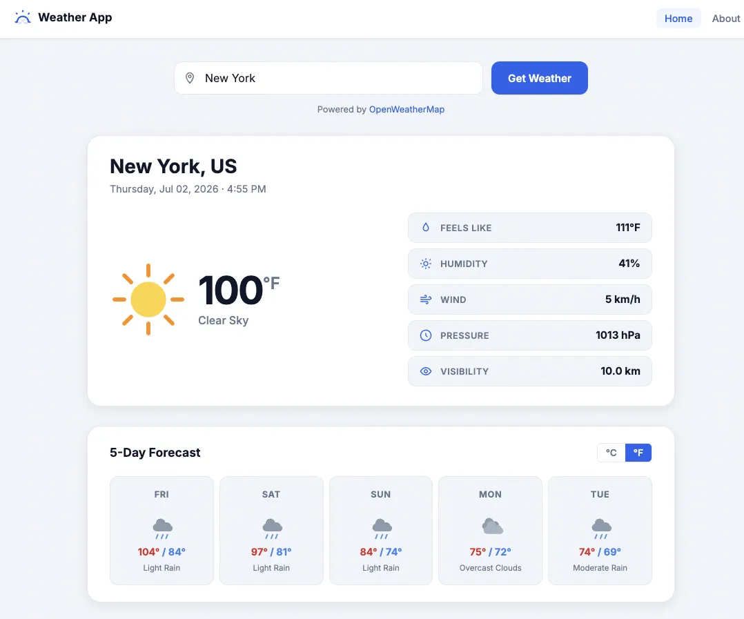 Weather App — live frontend